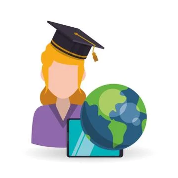 E-learning design. Education icon. Isolated illustration Illustrazione stock