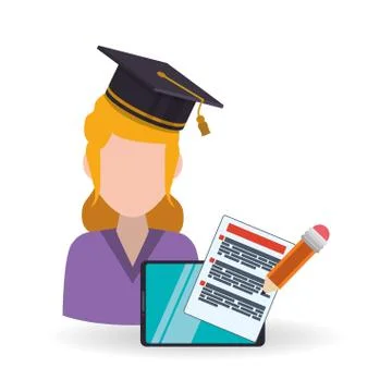 E-learning design. Education icon. Isolated illustration Illustrazione stock
