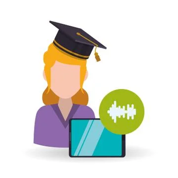 E-learning design. Education icon. Isolated illustration Stockillustratie