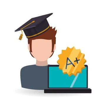 E-learning design. Education icon. Isolated illustration Stock Illustration
