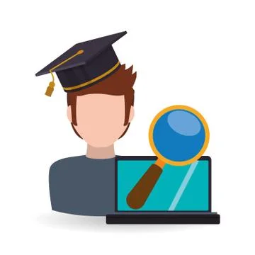 E-learning design. Education icon. Isolated illustration Illustrazione stock