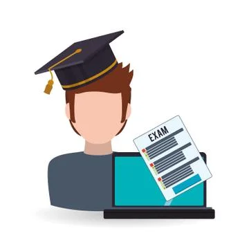 E-learning design. Education icon. Isolated illustration 스톡 일러스트