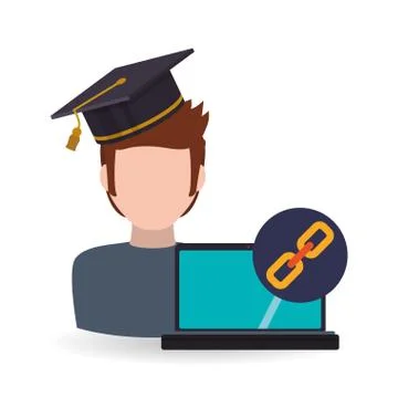 E-learning design. Education icon. Isolated illustration Illustrazione stock