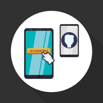 E-learning design. education icon. online concept 스톡 일러스트