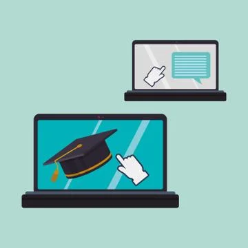 E-learning design. education icon. online concept Illustrazione stock