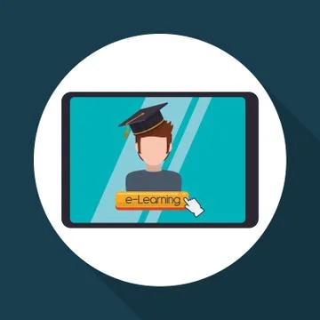 E-learning design. education icon. online concept 스톡 일러스트