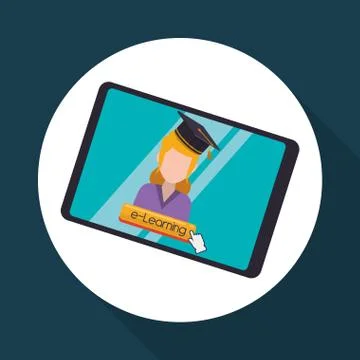 E-learning design. education icon. online concept 스톡 일러스트