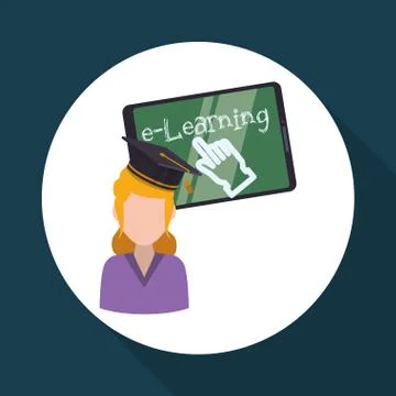 E-learning design. education icon. online concept 스톡 일러스트
