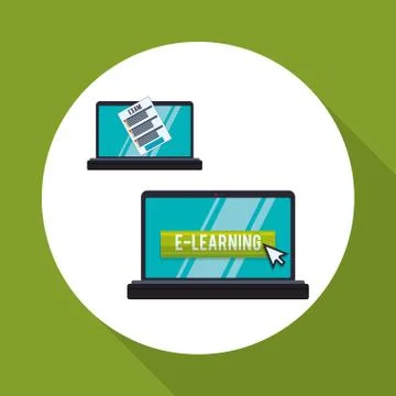 E-learning design. Education icon. Isolated illustration , vector イラスト素材