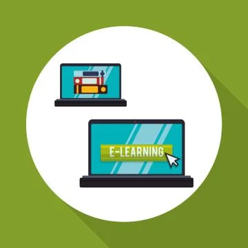 E-learning design. Education icon. Isolated illustration , vector Illustrazione stock