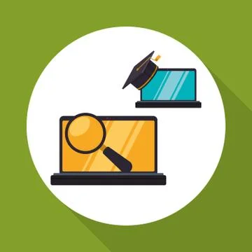 E-learning design. Education icon. Isolated illustration , vector Stock Illustration