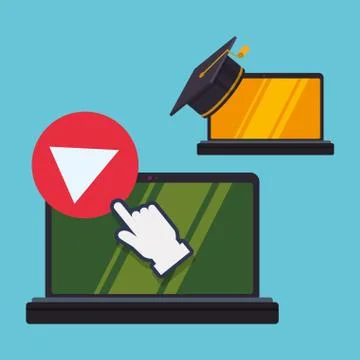 E-learning design. Education icon. Isolated illustration , vector 스톡 일러스트