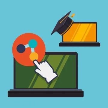 E-learning design. Education icon. Isolated illustration , vector Stock Illustration