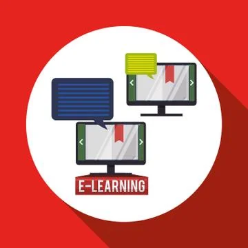 E-learning design. Education icon. Isolated illustration , vector 스톡 일러스트