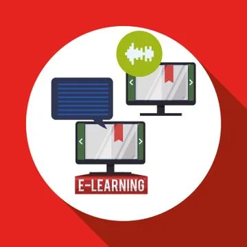 E-learning design. Education icon. Isolated illustration , vector 스톡 일러스트