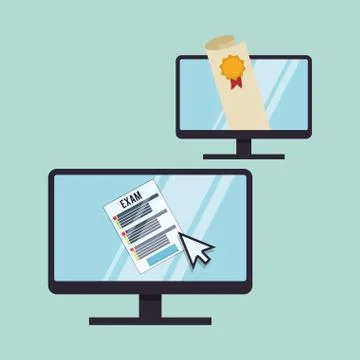 E-learning design. Education icon. Isolated illustration , vector 스톡 일러스트