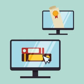 E-learning design. Education icon. Isolated illustration , vector イラスト素材