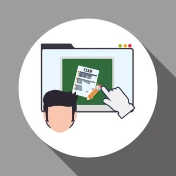 E-learning design. Education icon. Isolated illustration , vector Stock Illustration