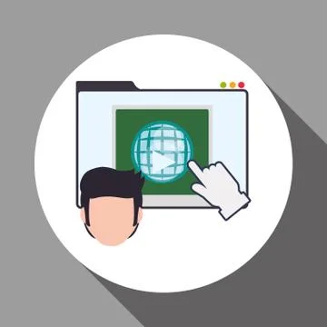 E-learning design. Education icon. Isolated illustration , vector Illustrazione stock