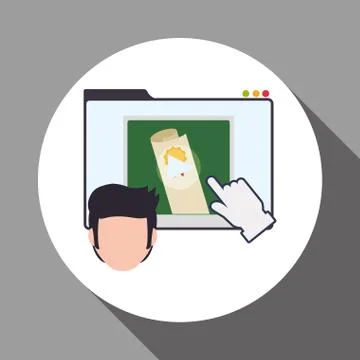 E-learning design. Education icon. Isolated illustration , vector Illustrazione stock