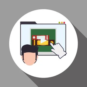 E-learning design. Education icon. Isolated illustration , vector Illustrazione stock