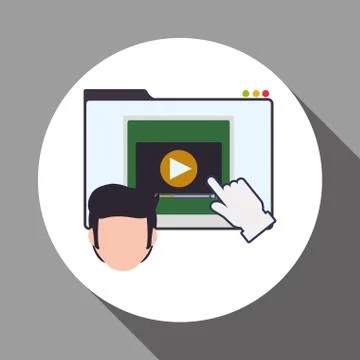 E-learning design. Education icon. Isolated illustration , vector Stock Illustration