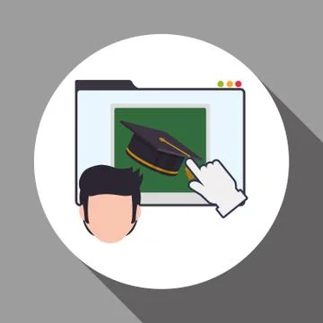 E-learning design. Education icon. Isolated illustration , vector Illustrazione stock