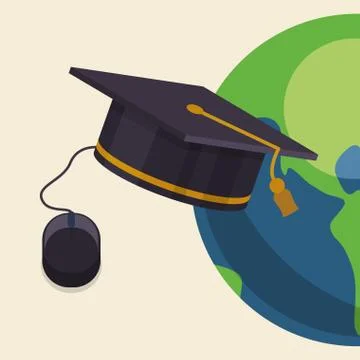 E-learning design. Education icon. Isolated illustration , vector Stock Illustration