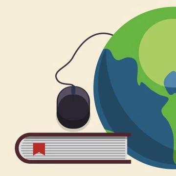 E-learning design. Education icon. Isolated illustration , vector 스톡 일러스트