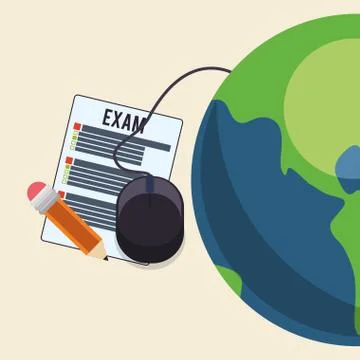 E-learning design. Education icon. Isolated illustration , vector Illustrazione stock