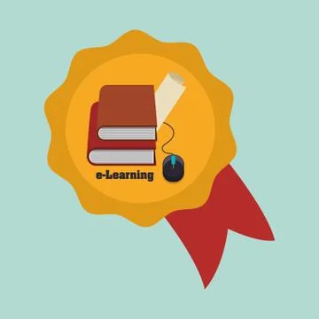 E-learning design. Education icon. Isolated illustration , vector Illustrazione stock