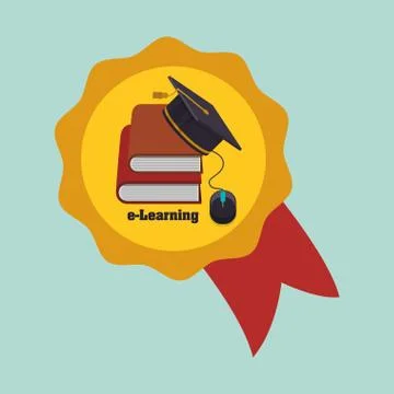 E-learning design. Education icon. Isolated illustration , vector Stockillustratie