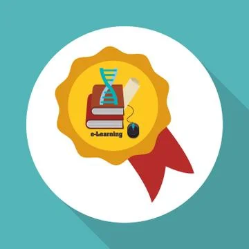E-learning design. Education icon. Isolated illustration , vector 스톡 일러스트