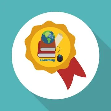 E-learning design. Education icon. Isolated illustration , vector 스톡 일러스트