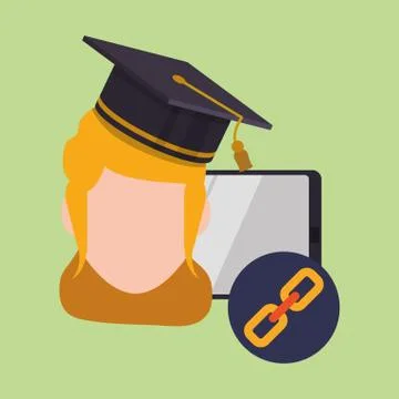 E-learning design. Education icon. Isolated illustration , vector Illustration