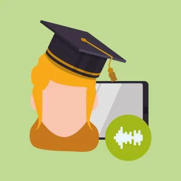 E-learning design. Education icon. Isolated illustration , vector Stock Illustration