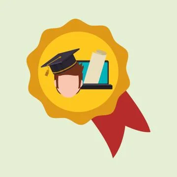 E-learning design. Education icon. Isolated illustration , vector 스톡 일러스트
