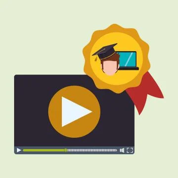 E-learning design. Education icon. Isolated illustration , vector イラスト素材
