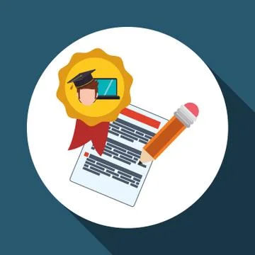 E-learning design. Education icon. Isolated illustration , vector イラスト素材
