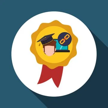 E-learning design. Education icon. Isolated illustration , vector Stock Illustration