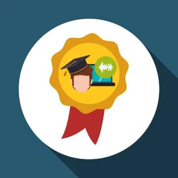 E-learning design. Education icon. Isolated illustration , vector Stock Illustration