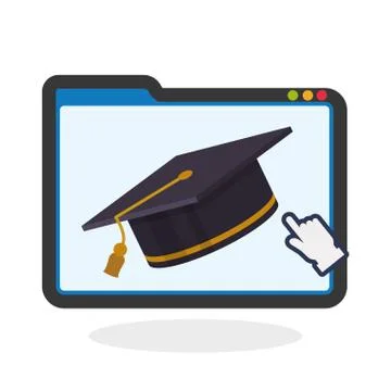 E-learning design. education icon. online concept, vector illustration 스톡 일러스트