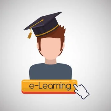 E-learning design. education icon. online concept, vector illustration Illustrazione stock