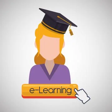 E-learning design. education icon. online concept, vector illustration 스톡 일러스트