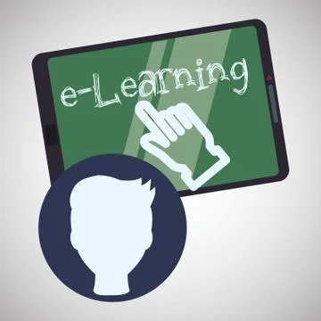 E-learning design. education icon. online concept, vector illustration Stock Illustration