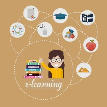 E-learning design Illustrazione stock