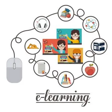 E-learning design 스톡 일러스트
