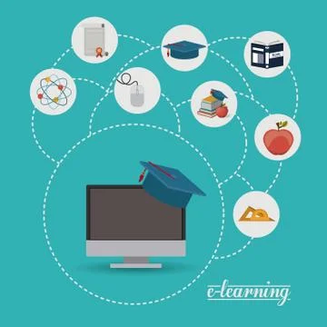 E-learning design Illustrazione stock