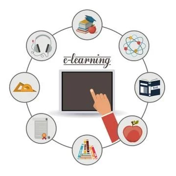 E-learning design 스톡 일러스트