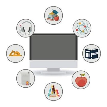 E-learning design Illustrazione stock